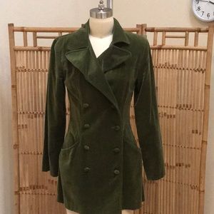 Vintage Olive Green Velvet Jacket